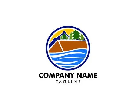 Summer Camp Logo Template Design Vector Stock Illustration