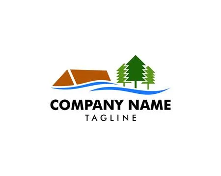 Summer Camp Logo Template Design Vector 스톡 일러스트