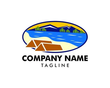 Summer Camp Logo Template Design Vector 스톡 일러스트