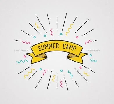 Summer camp poster in flat design. Inspirational  illustration Stock Illustration