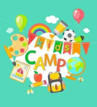 Summer Camp poster. Stock Illustration