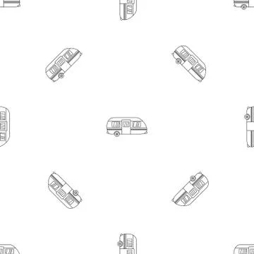 Summer camp trailer pattern seamless vector Stock Illustration