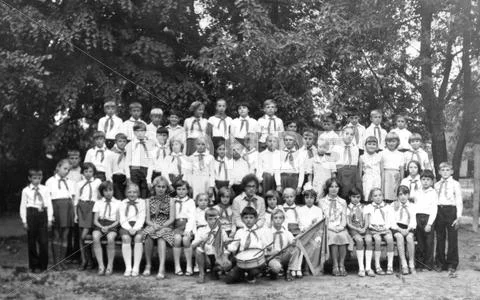 Summer camp, USSR, 1978 Stock Photos