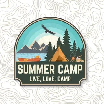 Summer camp. Vector. Concept for patch, print, stamp or tee. Vintage typography Stock Illustration