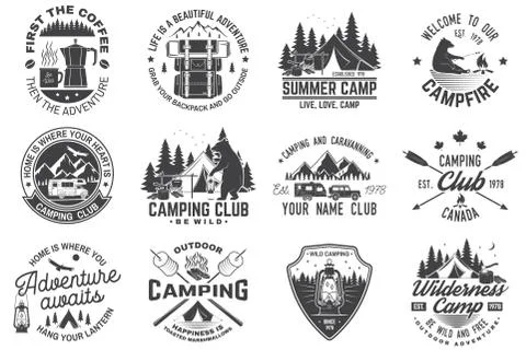 Summer camp. Vector. Concept for shirt or patch, print, stamp. Vintage イラスト素材
