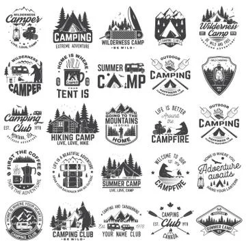 Summer camp. Vector. Concept for shirt or patch, print, stamp. Vintage 库存插图