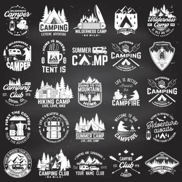 Summer camp. Vector. Concept for shirt or patch, print, stamp. Vintage Stock Illustration
