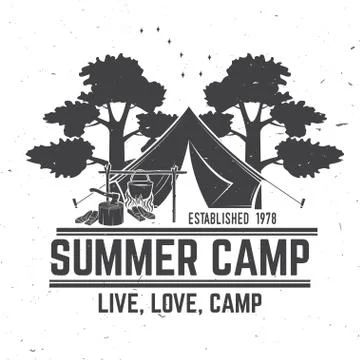 Summer camp. Vector. Concept for shirt or logo, print, stamp or tee. Vintage Illustrazione stock
