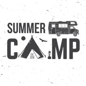 Summer camp. Vector illustration. Concept for shirt or logo, print, stamp or tee Illustrazione stock