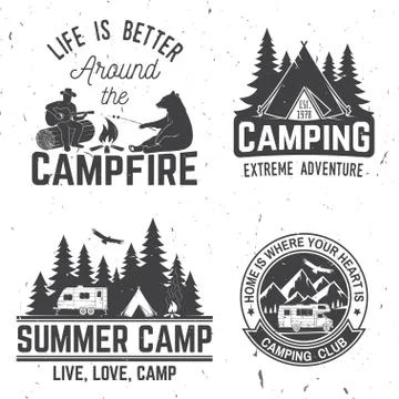 Summer camp. Vector illustration. Concept for shirt or logo, print, stamp or tee イラスト素材