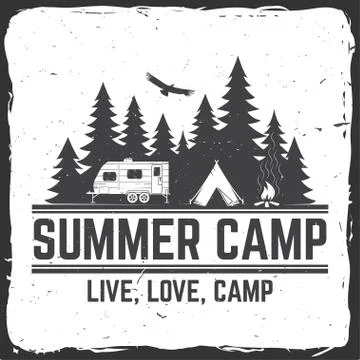 Summer camp. Vector illustration. Concept for shirt or logo, print, stamp or tee Illustrazione stock
