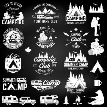 Summer camp. Vector illustration. Concept for shirt or logo, print, stamp or tee Illustrazione stock