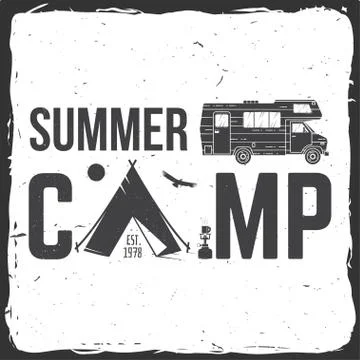 Summer camp. Vector illustration. Concept for shirt or logo, print, stamp or tee Illustrazione stock