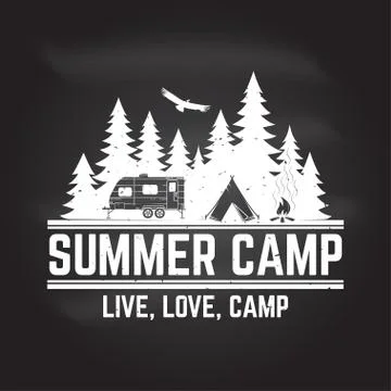 Summer camp. Vector illustration. Concept for shirt or logo, print, stamp or tee Illustrazione stock