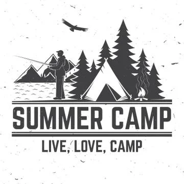 Summer camp. Vector illustration. Concept for shirt or logo, print, stamp or tee Illustrazione stock