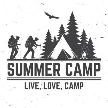 Summer camp. Vector illustration. Concept for shirt or logo, print, stamp or tee Illustrazione stock