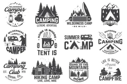 Summer camp. Vector illustration. Concept for shirt or patch, print, stamp イラスト素材