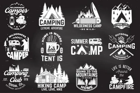 Summer camp. Vector illustration. Concept for shirt or patch, print, stamp 스톡 일러스트