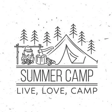 Summer camp. Vector illustration. Concept for shirt or print, stamp or tee Stockillustratie