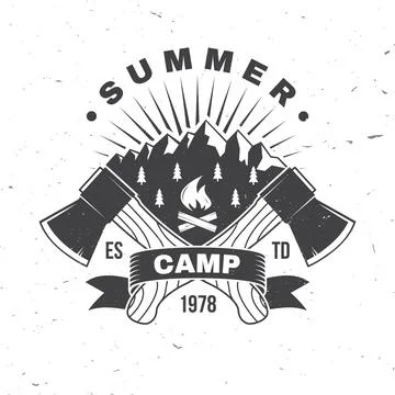 Summer Camp. Vector illustration. Concept for shirt or logo, print, stamp or tee Stock Illustration