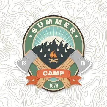 Summer Camp. Vector illustration. Concept for shirt or logo, print, stamp or tee Stock Illustration
