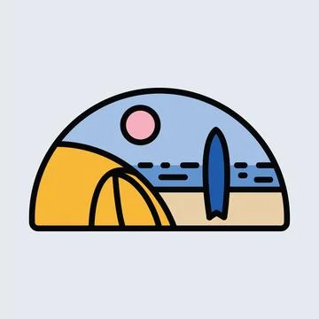 Summer camping graphic illustration vector art t-shirt design Stock Illustration