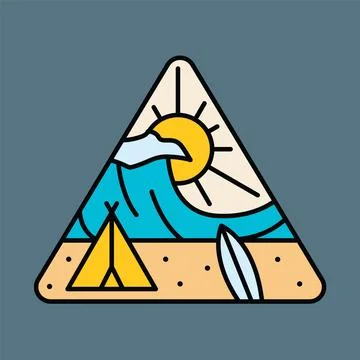 Summer camping graphic illustration vector art t-shirt design Stock Illustration