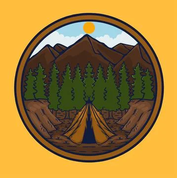 SUMMER CAMPING Stock Illustration