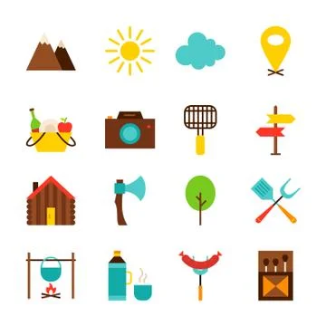 Summer Camping Objects Stock Illustration