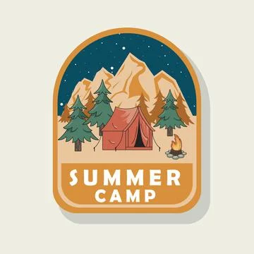 Summer camping patch Illustrazione stock