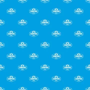 Summer camping pattern vector seamless blue Stock Illustration