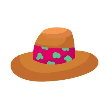 Summer cap or cartoon hat and sunhat icon. Beach accessory girl and elegant c Stock Illustration