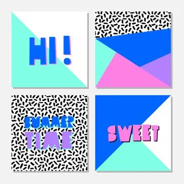 Summer Cards Collection Stock Illustration