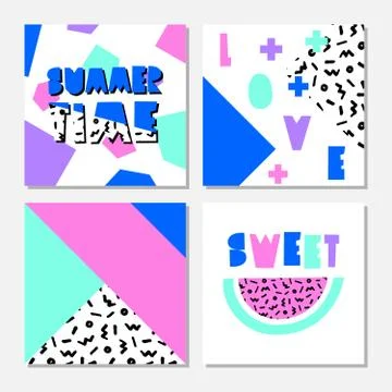 Summer Cards Collection Stock Illustration