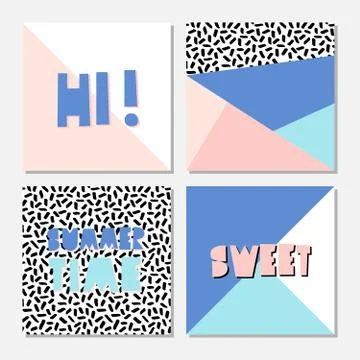 Summer Cards Collection Stock Illustration
