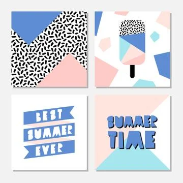 Summer Cards Collection Stock Illustration