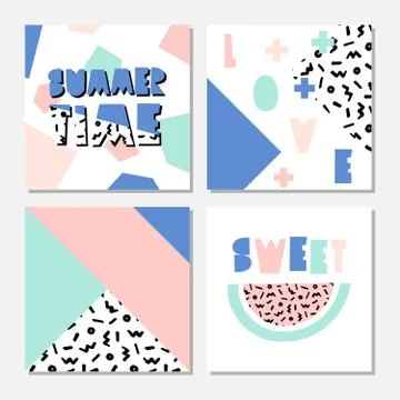 Summer Cards Collection Illustrazione stock