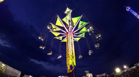 Summer Carnival Ride Stock Footage 58205641