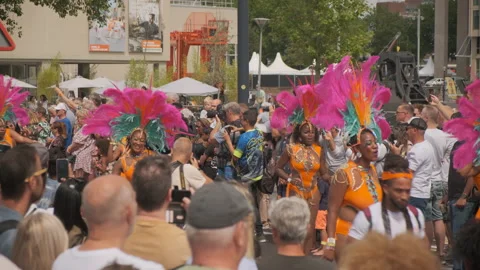 Summer carnival on the street Stock Footage 203480331