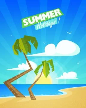Summer Cartoon Background Stock Illustration