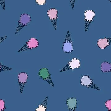 Summer cartoon print seamless ice cream pattern for wrapping paper and fabric Illustrazione stock