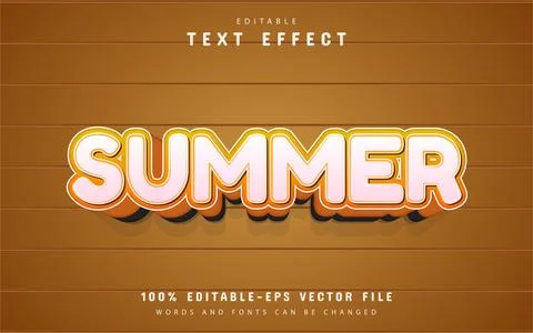 Summer cartoon style text effect Stock Illustration