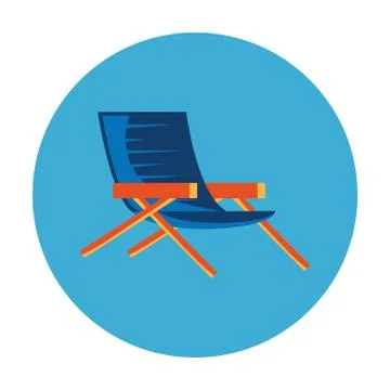 Summer chair in frame circular isolated icon Illustrazione stock