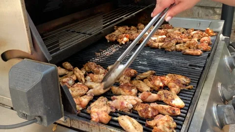 Summer chicken barbecue Stock Footage 164006649