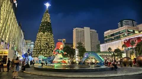 Summer Christmas Timelapse at Night Stock Footage 12720983