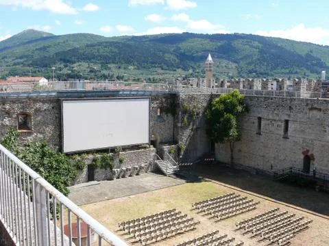 Summer cinema in Prato Stock-Fotos