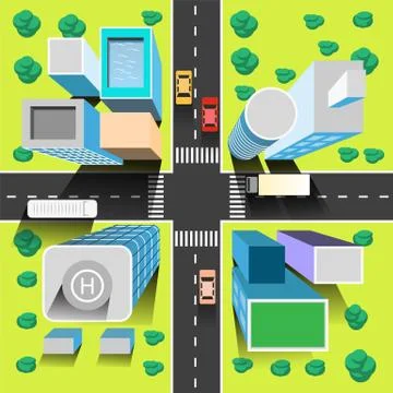 Summer city from above Stock Illustration