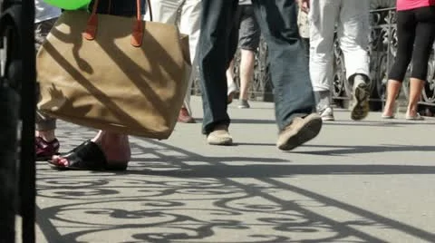 Summer city life pedestrian sequence (low angle) Video stock 10983233