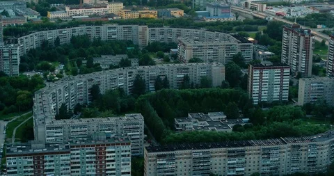 Summer city at sunset Video stock 98083832