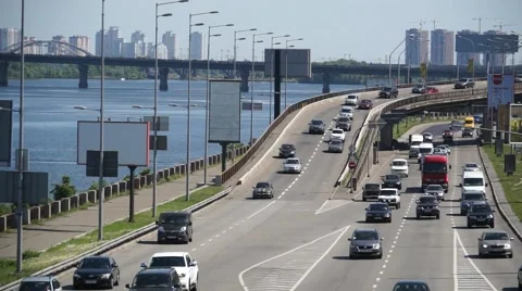 Summer City Traffic Stock Footage 54716816